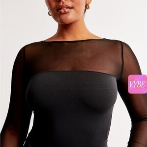 Abercrombie & Fitch Black Mesh Bodysuit